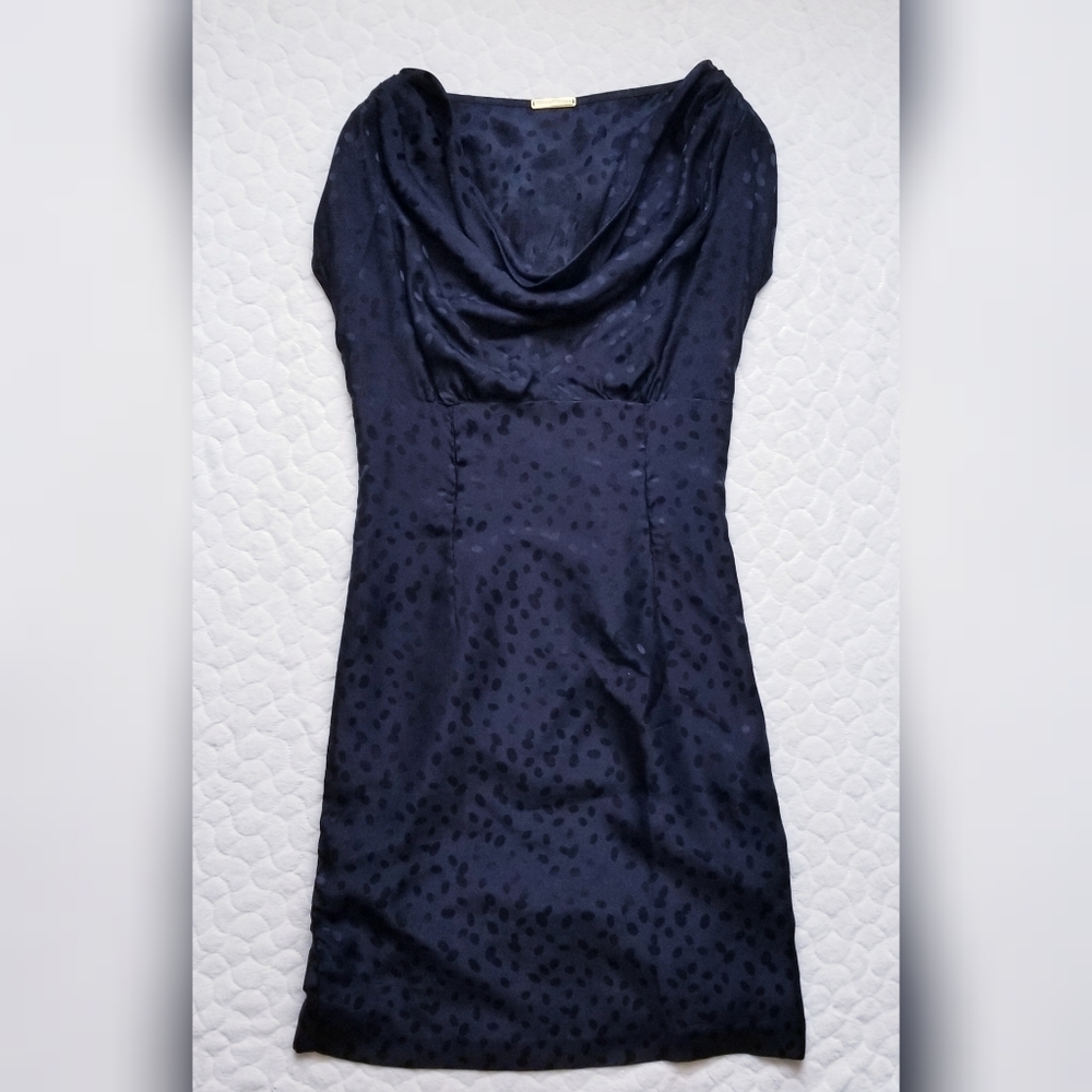 Loeffler Randall silk dress cowl neck pebbled XS